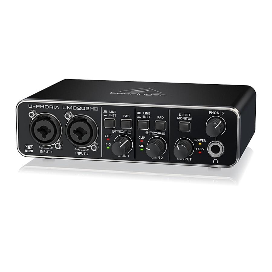BEHRINGER/べリンガー MIDASマイクプリアンプ搭載2入力2出力USBオーディオインターフェース UMC202HD U-PHORIAの画像