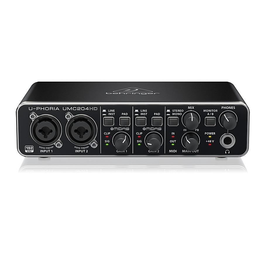 BEHRINGER/べリンガー MIDASマイクプリアンプ搭載2入力4出力 USBオーディオインターフェース UMC204HD U-PHORIAの画像