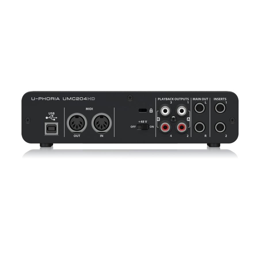 BEHRINGER/べリンガー MIDASマイクプリアンプ搭載2入力4出力 USBオーディオインターフェース UMC204HD U-PHORIAの画像