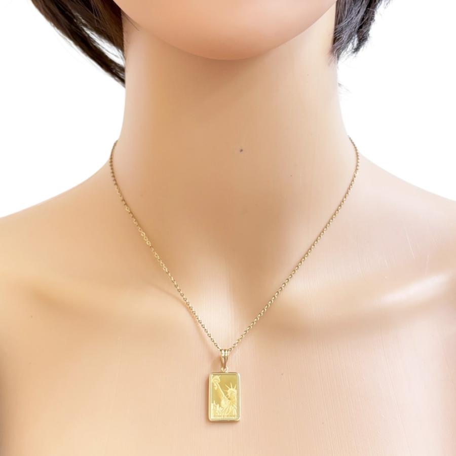 純金　K24ゴールド　インゴット　5ｇペンダントトップ総重量5.6ｇ　自由の女神 ビジュードットコム 純金 24金 インゴット 流通品 5g 日本国内5