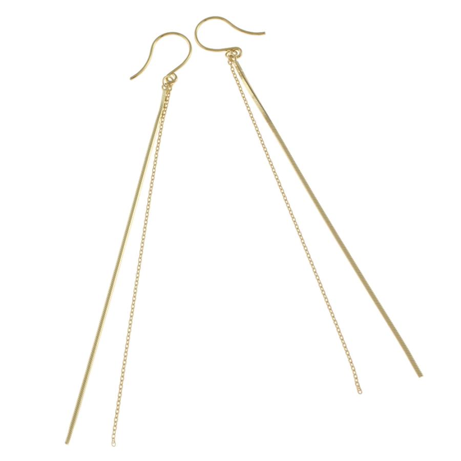 ロングチェーン フックタイプ ピアス 18金 レディース 新品 : R&K