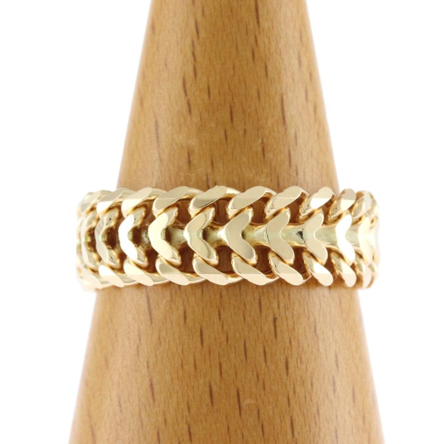 ハートビスマルク チェーンリング リング 指輪 14号 18金 K18イエロー