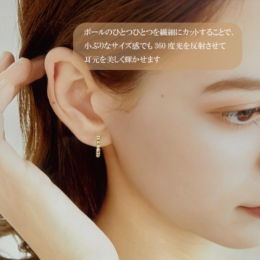 ミラーボールピアス フープピアス レディース定番ピアス ピアス 18金