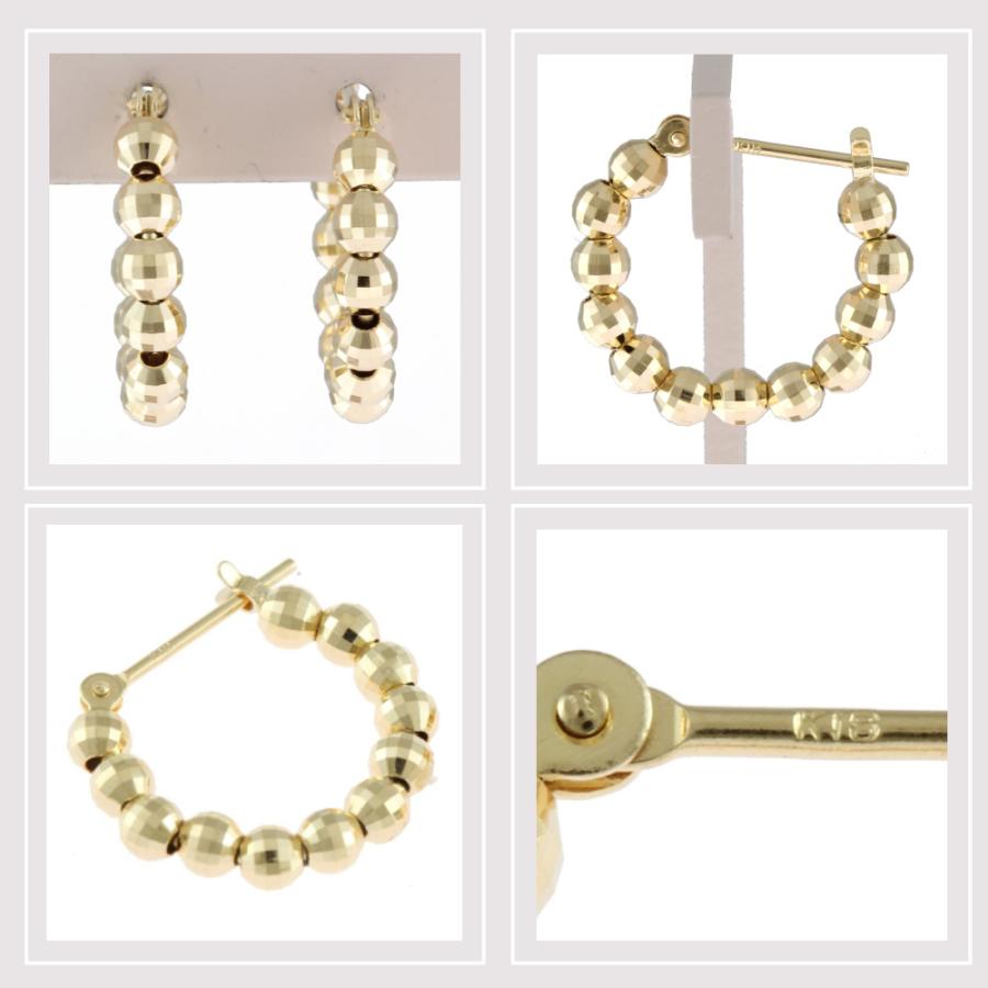 ミラーボールピアス フープピアス レディース定番ピアス ピアス 18金