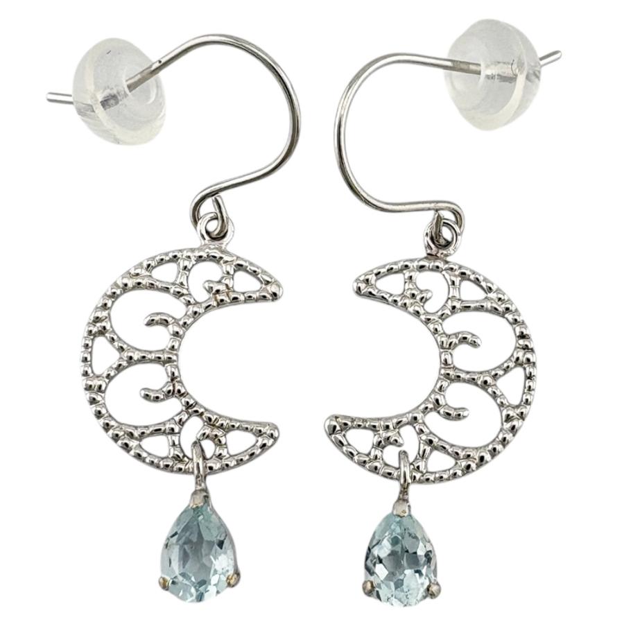 ピアス 10金 K10ホワイトゴールド ブルートパーズ レディース 新品