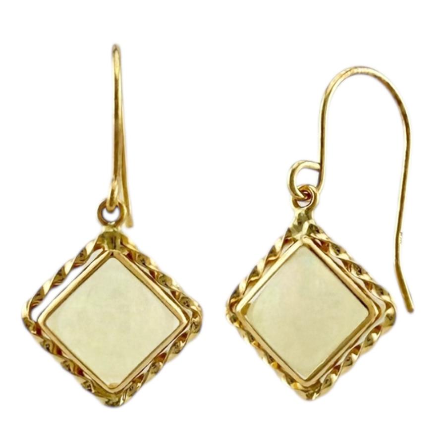 ピアス 18金 K18イエローゴールド エチオピアオパール レディース 新品