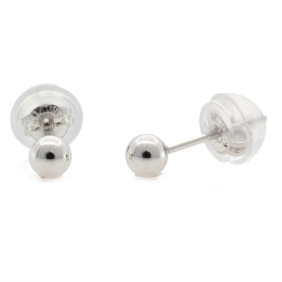 K14WG ピアス 丸玉 3mm ボール 14金 K14ホワイトゴールド シルバー