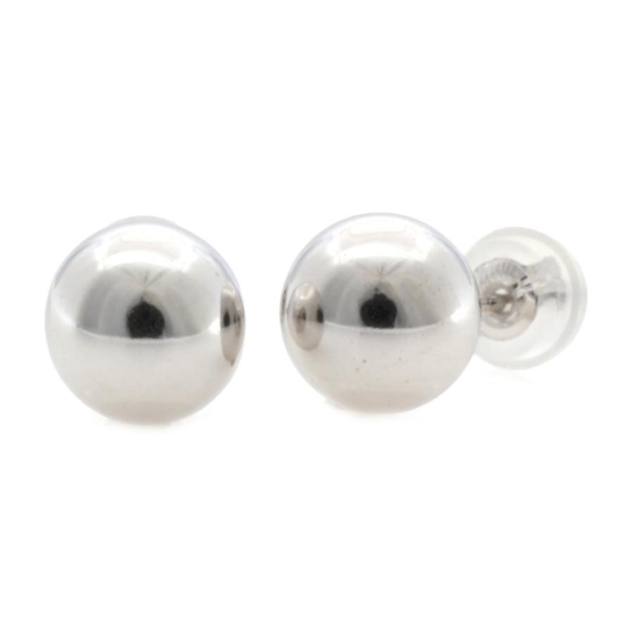 K14WG ピアス 丸玉 7mm ボール 14金 K14ホワイトゴールド シルバー 