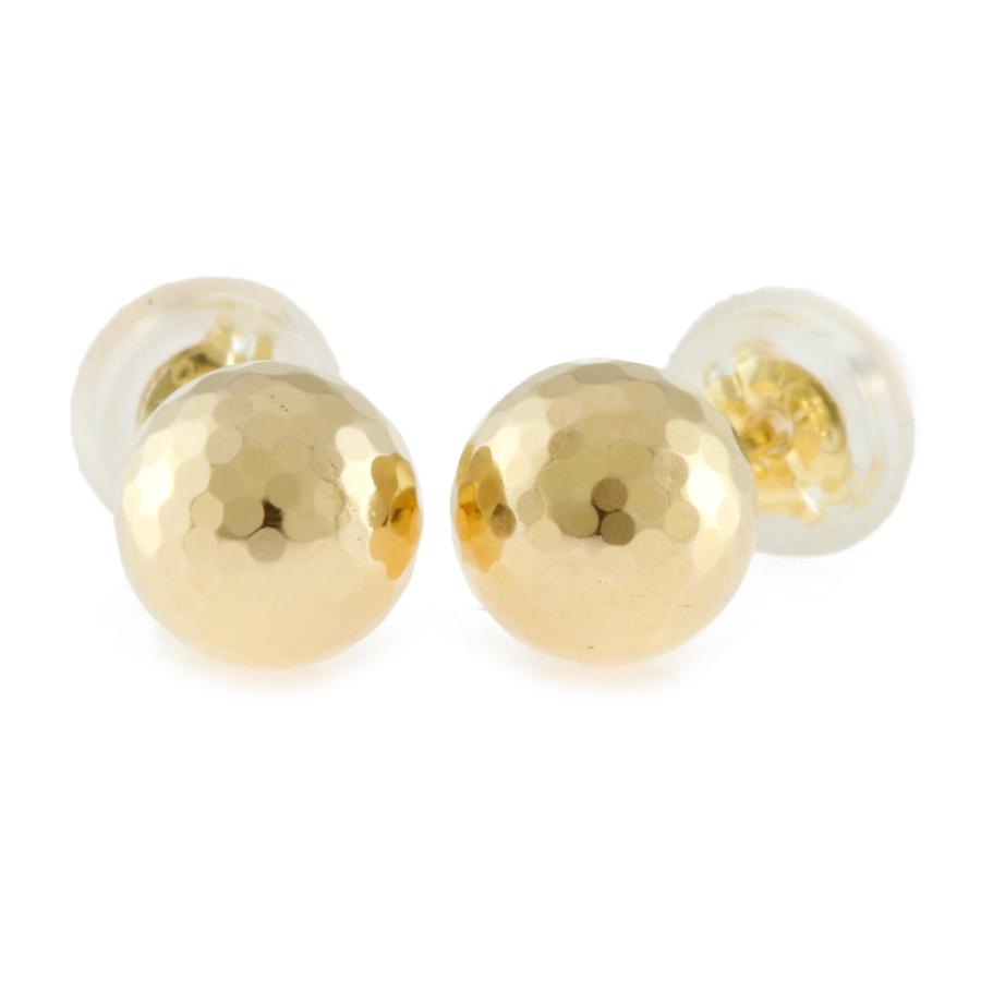 ミラーボール 6mm 丸玉 スタッド ピアス 18金 K18ゴールド 【新品 