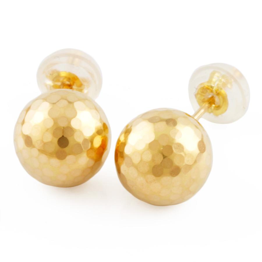 K18 ピアス ミラーボール 8mm 丸玉 18金 K18ゴールド ゴールド 新品
