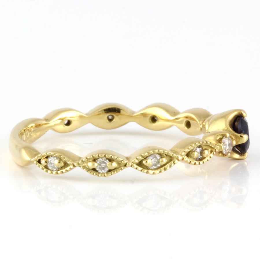 限界値下げ祭】 K18 サファイア ピンキーリング 指輪 4号