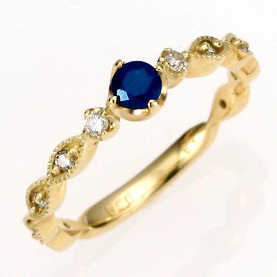 限界値下げ祭】 K18 サファイア ピンキーリング 指輪 4号