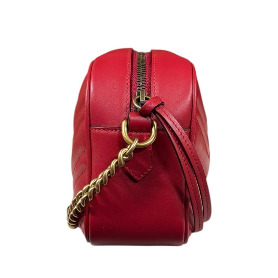 GUCCI（グッチ） GGマーモント ショルダーバッグ レザー 447632 レッド 