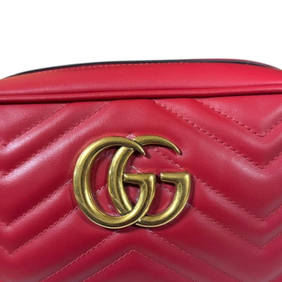 GUCCI（グッチ） GGマーモント ショルダーバッグ レザー 447632 レッド 
