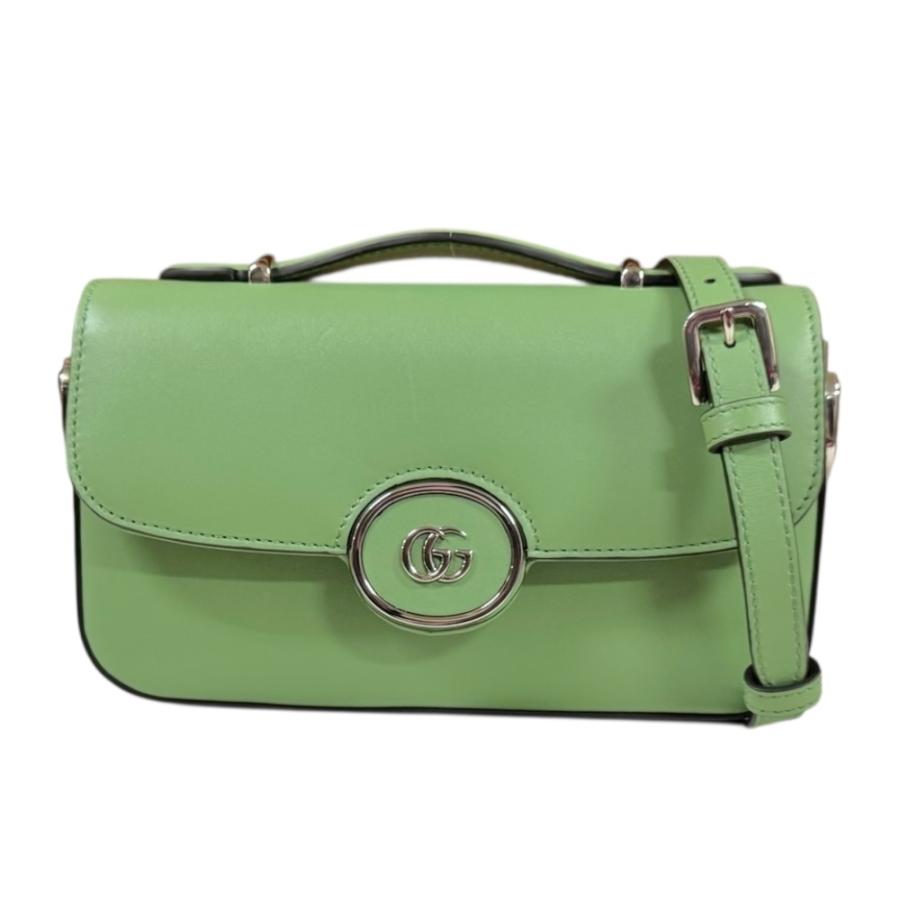 GUCCI グッチ プチGG ショルダーバッグ レザー 739722 グリーン