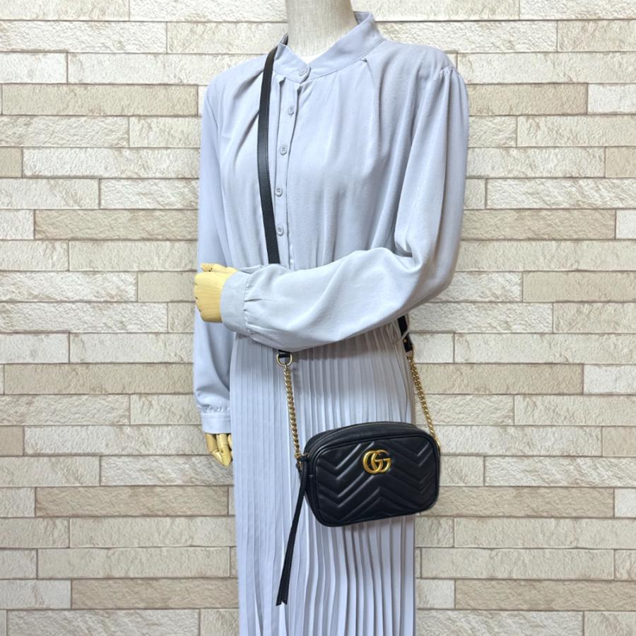 GUCCI（グッチ） GGマーモント ショルダーバッグ レザー 448065