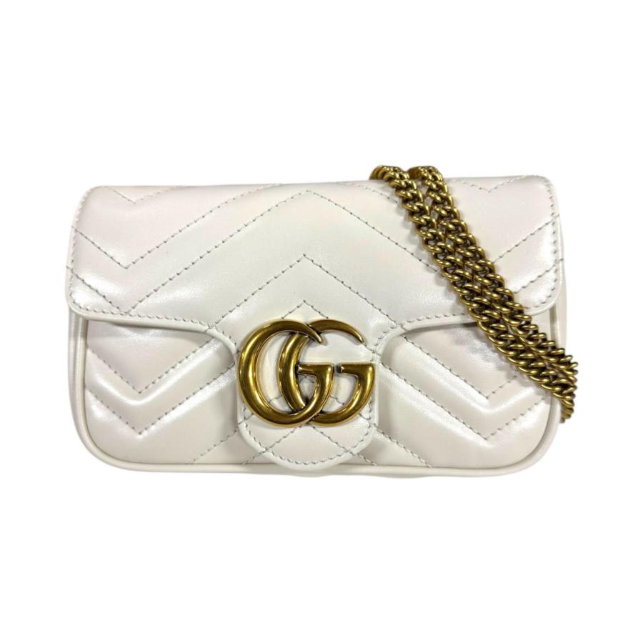 GUCCI GGマーモントショルダーバッグホワイト グッチ GUCCI ショルダーバッグ ポシェット GGマーモント 白