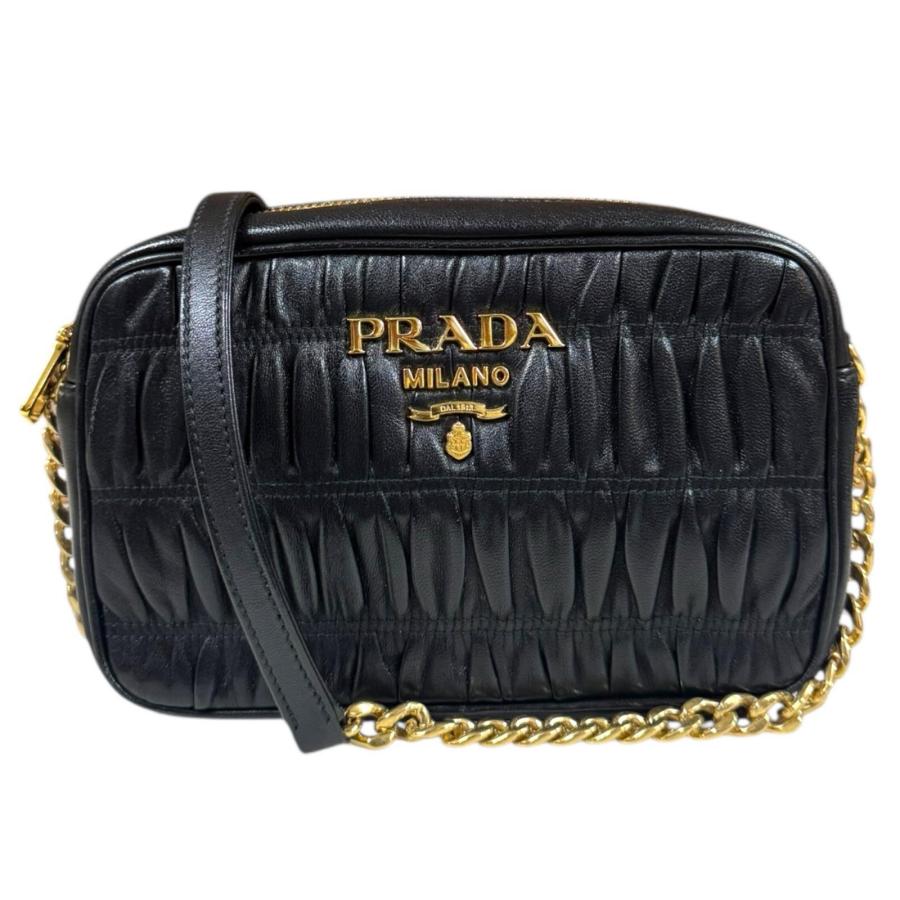 PRADA（プラダ） ナッパ ゴーフル ショルダーバッグ レザー 1BH112