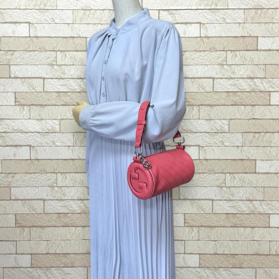 グッチ ブロンディ ショルダーバッグ レザー 760170 ピンク レディース GUCCI  中古 GUCCI（グッチ） ブロンディ ショルダーバッグ レザー 760170 ピンク
