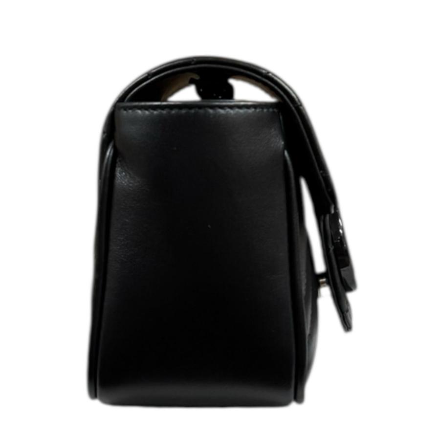グッチ ミニポシェット GGマーモント ショルダーバッグ レザー 739599 ブラック レディース GUCCI  中古 GUCCI（グッチ） ミニポシェット GGマーモント ショルダーバッグ