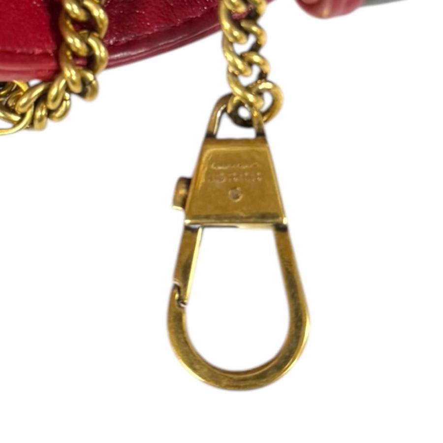 グッチ スーパー ミニバッグ GGマーモント ショルダーバッグ レザー 574969 ブラック レディース GUCCI  中古 GUCCI（グッチ） スーパー ミニバッグ GGマーモント ショルダーバッグ