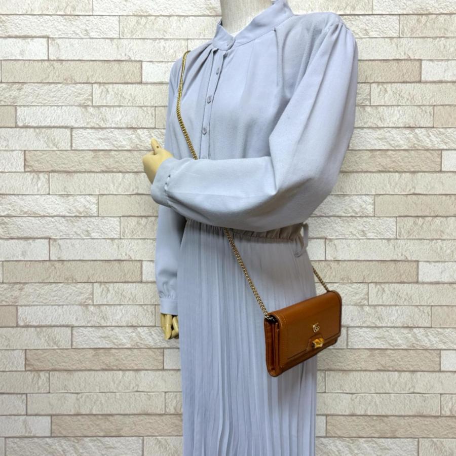 グッチ バンブー ショルダーバッグ レザー 658243 ブラウン レディース GUCCI  中古 GUCCI（グッチ） バンブー ショルダーバッグ レザー 658243 ブラウン