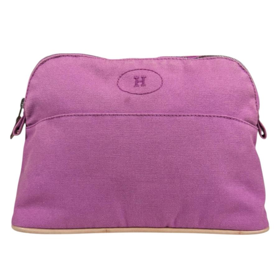 HERMES ピンク ボリードポーチMM キャンバスポーチ HERMES（エルメス） ボリード ポーチ MM ポーチ コットンキャンバス