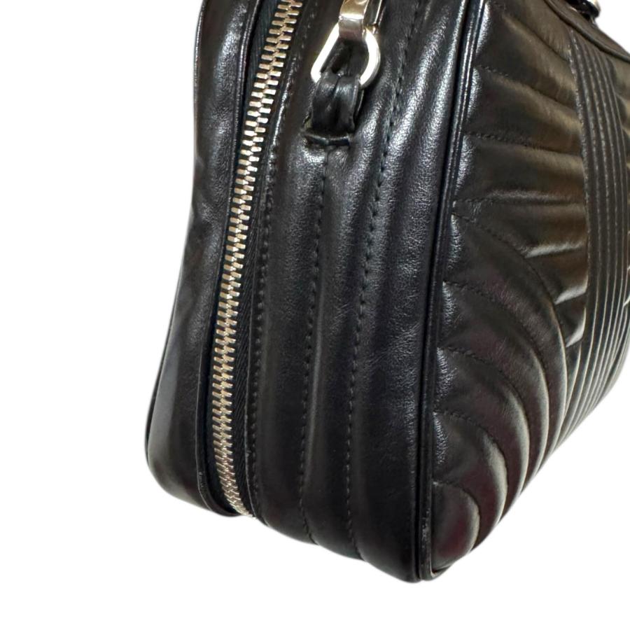 プラダ ダイアグラム ショルダーバッグ レザー 1BH119 ブラック レディース PRADA  中古 PRADA（プラダ） ダイアグラム ショルダーバッグ レザー 1BH119