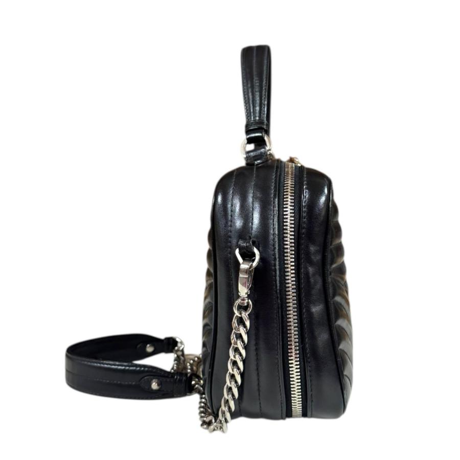プラダ ダイアグラム ショルダーバッグ レザー 1BH119 ブラック レディース PRADA  中古 PRADA（プラダ） ダイアグラム ショルダーバッグ レザー 1BH119