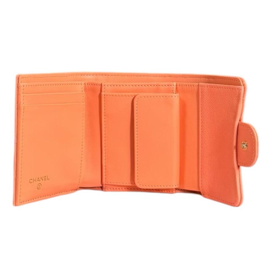 CHANEL シャネル スモールフラップウォレット 三つ折り財布 キャビア  