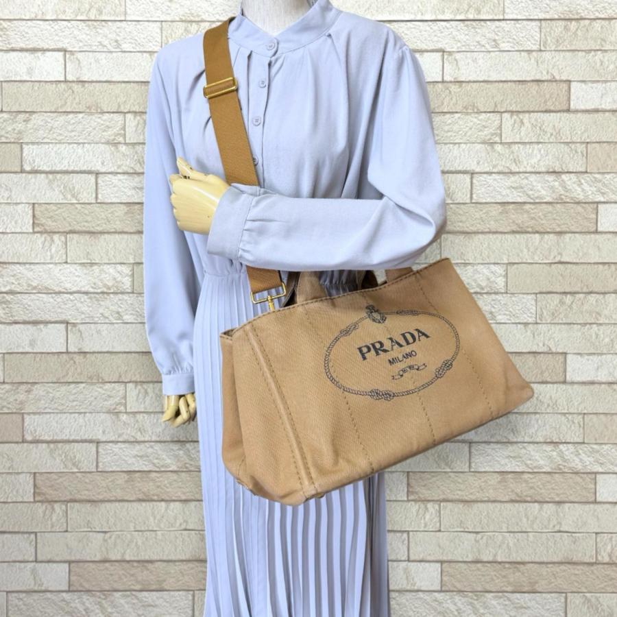 PRADA（プラダ） カナパトートM ショルダーバッグ キャンバス BN2642