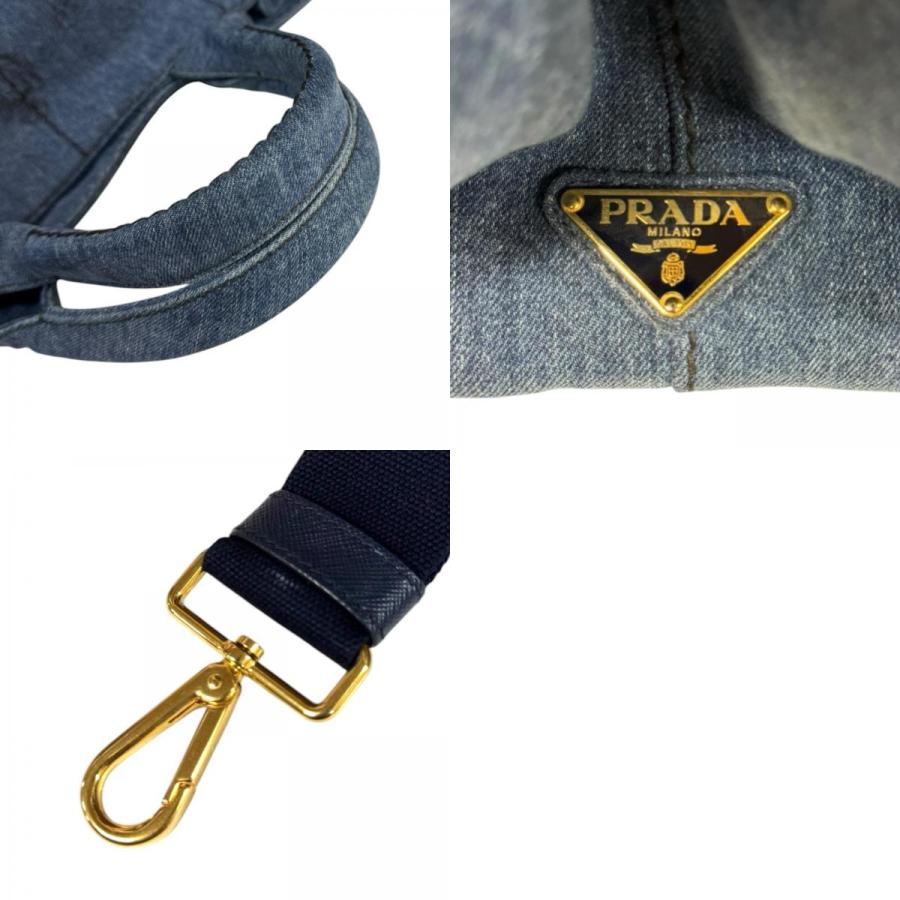 PRADA（プラダ） カナパトートM ショルダーバッグ デニム 1BG642