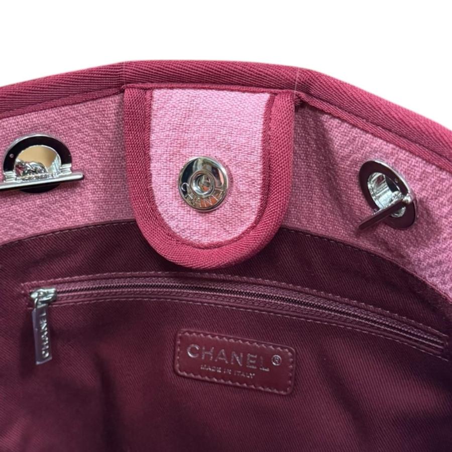 CHANEL（シャネル） ドーヴィルPM ショルダーバッグ キャンバス レッド