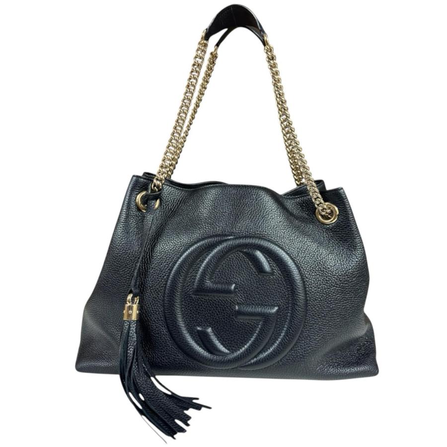 ★SALE【5ee7447-b】グッチ ショルダーバッグ ソーホー 536196 レザー ブラック ゴールド金具【中古】レディース GUCCI（グッチ） ソーホー ショルダーバッグ レザー 536196 ブラック