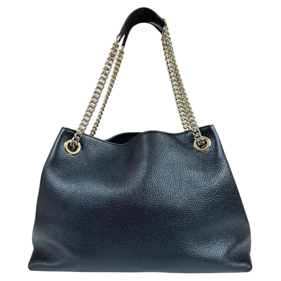 ト*ー様 GUCCI グッチ SOHO(ソーホー)ネイビー レザー ショルダーバ GUCCI（グッチ） ソーホー ショルダーバッグ レザー 536196 ブラック