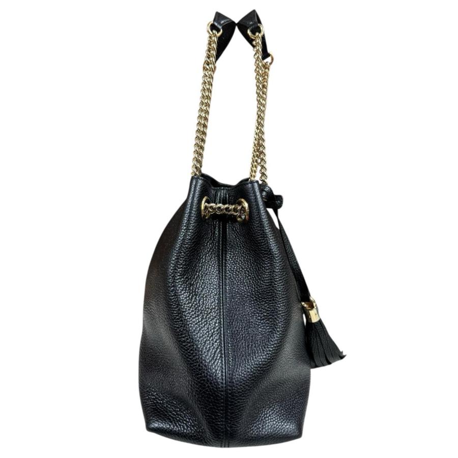 ★SALE【5ee7447-b】グッチ ショルダーバッグ ソーホー 536196 レザー ブラック ゴールド金具【中古】レディース GUCCI（グッチ） ソーホー ショルダーバッグ レザー 536196 ブラック