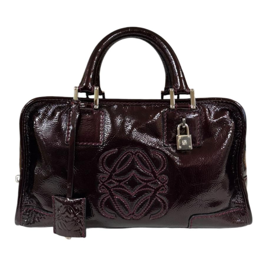 LOEWE（ロエベ） アマソナ28 ハンドバッグ エナメル パープル