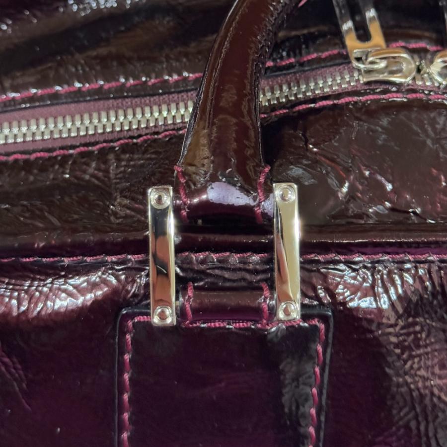 LOEWE（ロエベ） アマソナ28 ハンドバッグ エナメル パープル