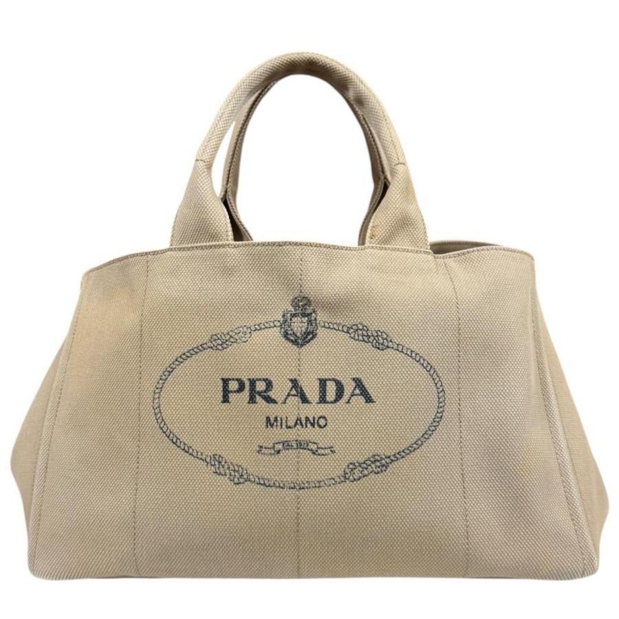 PRADA（プラダ） カナパトートL ハンドバッグ キャンバス ベージュ