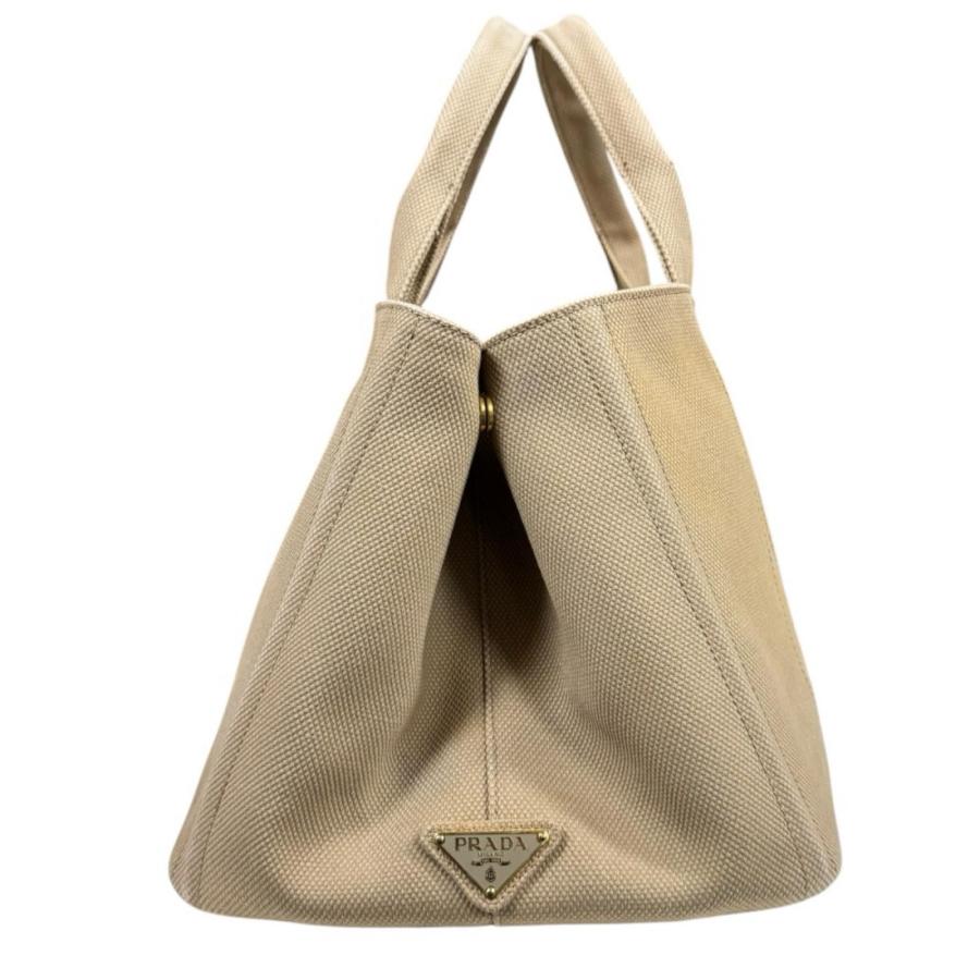 PRADA（プラダ） カナパトートL ハンドバッグ キャンバス ベージュ