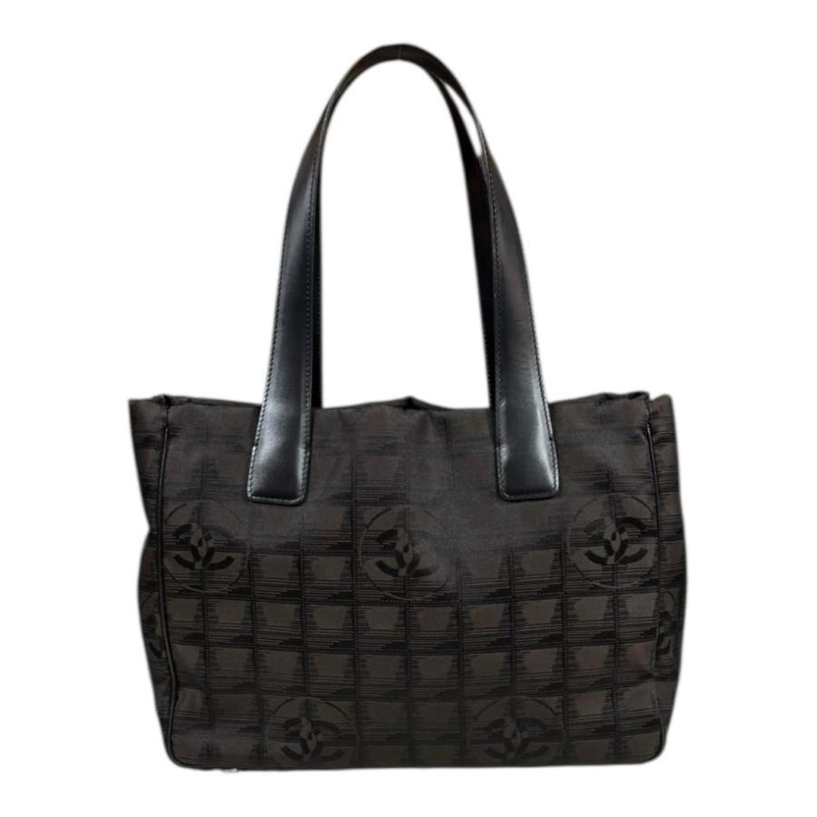 シャネル トートPM ニュートラベル トートバッグ ナイロンジャガード A20457 ブラウン レディース CHANEL 中古