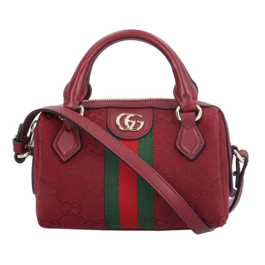 【X'masセール★30%OFF】グッチ GUCCI ハンドバッグロゴプレート ボルドー シルバー レディース 中古 GUCCI（グッチ） スーパーミニバッグ オフィディア ショルダーバッグ