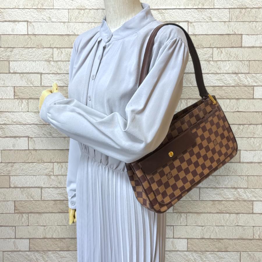 ルイヴィトン オーバーニュ ダミエ ショルダーバッグ ダミエキャンバス N51129 ブラウン レディース LOUIS VUITTON  中古 LOUIS VUITTON（ルイ・ヴィトン） オーバーニュ ダミエ ショルダー