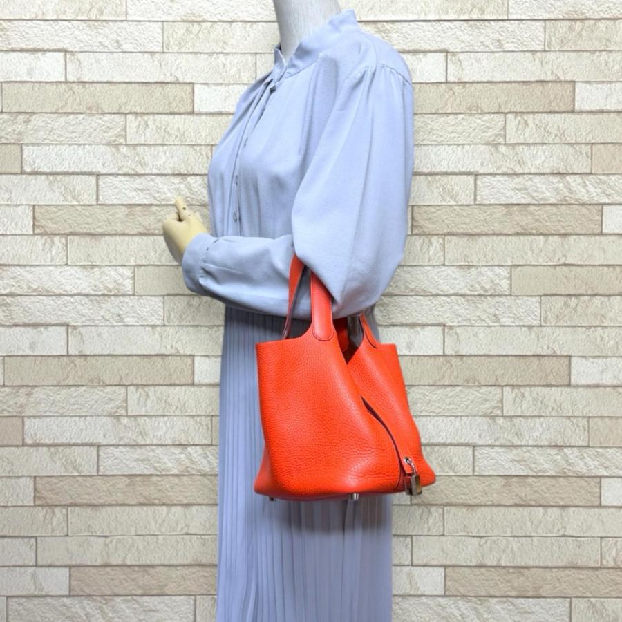 エルメス アメダバ PM トリヨンクレマンス トートバッグ オレンジ HERMES（エルメス） ピコタンロックPM ハンドバッグ トリヨン