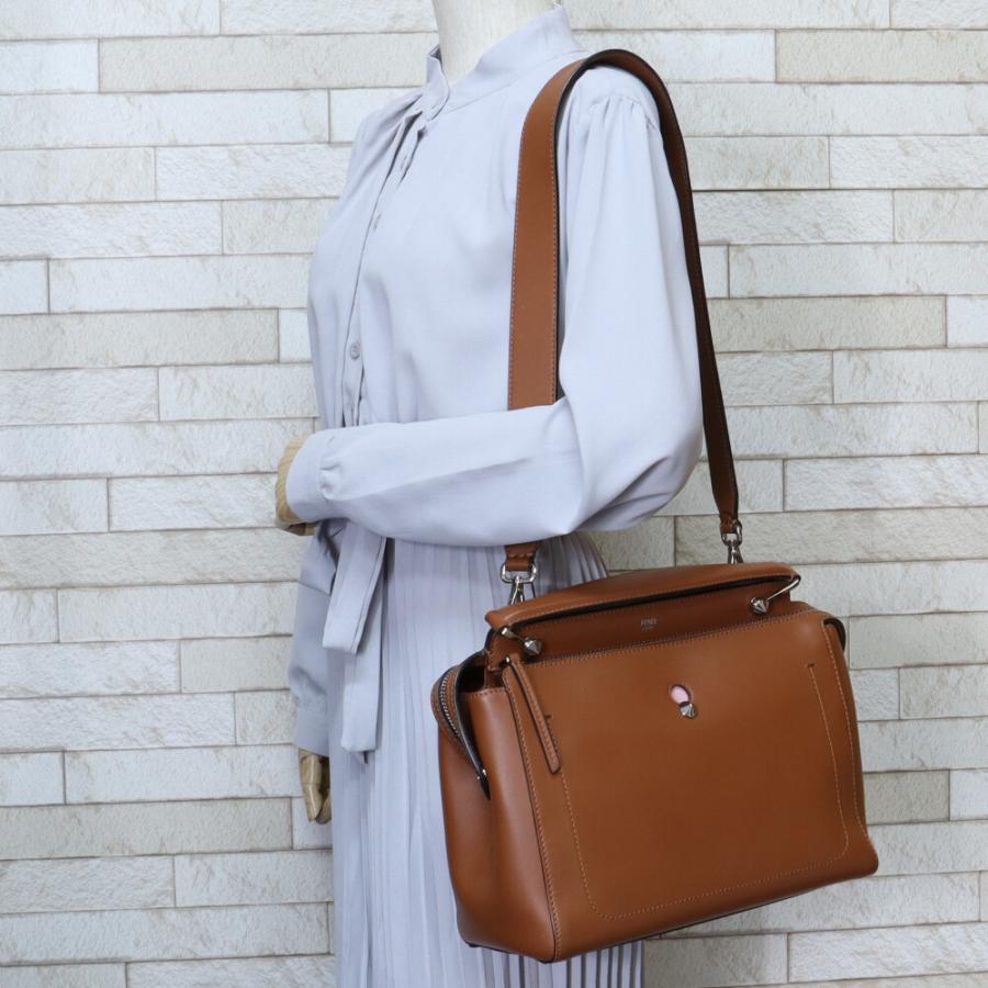 FENDI（フェンディ） ドットコム ハンドバッグ レザー ブラウン 