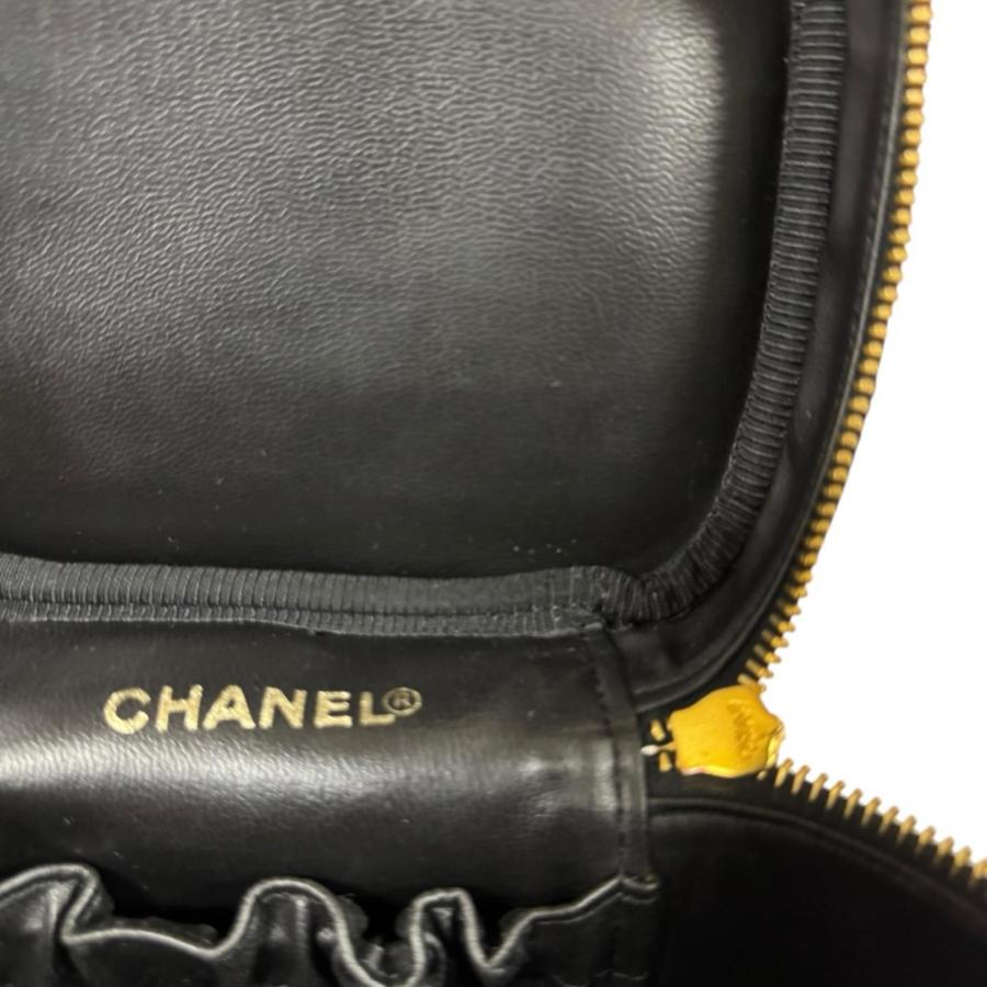 シャネル 縦型バニティ ココマーク ハンドバッグ キャビアスキン A01998 ブラック レディース CHANEL 中古の画像