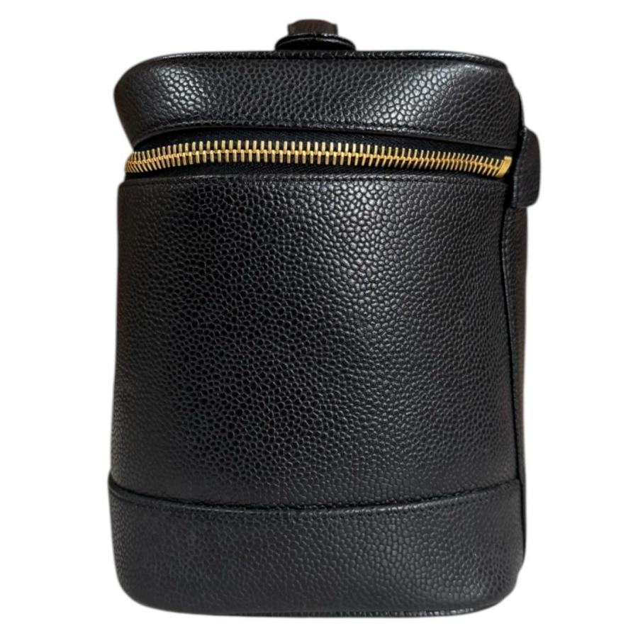 シャネル 縦型バニティ ココマーク ハンドバッグ キャビアスキン A01998 ブラック レディース CHANEL 中古の画像