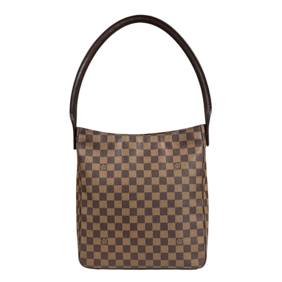 ルイ・ヴィトン LOUIS VUITTON ルーピングGM ダミエエベヌ ショルダーバッグ バッグ PVCコーティングキャンバス レザー レディース ブラウン系 N51144 【中古】 LOUIS VUITTON（ルイ・ヴィトン） ルーピングGM ダミエ ショルダー