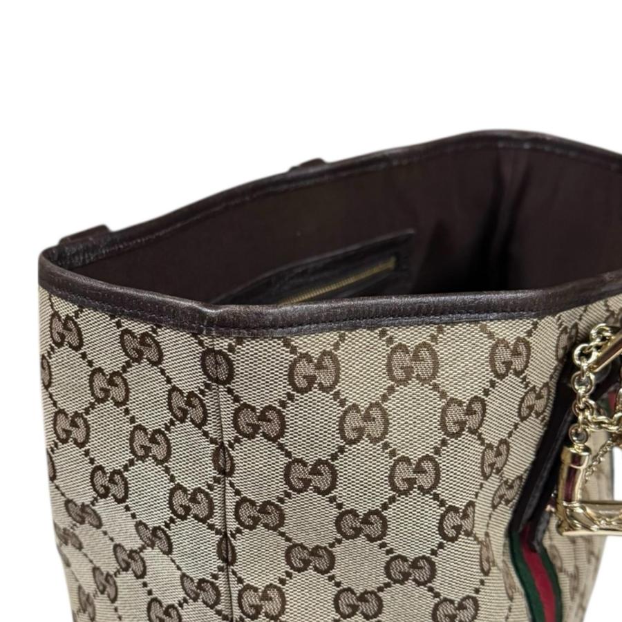 【美品✨】グッチ GGキャンバス ハンドバッグ シェリーライン 137396 黒 GUCCI（グッチ） シェリーライン トートバッグ GGキャンバス 137396