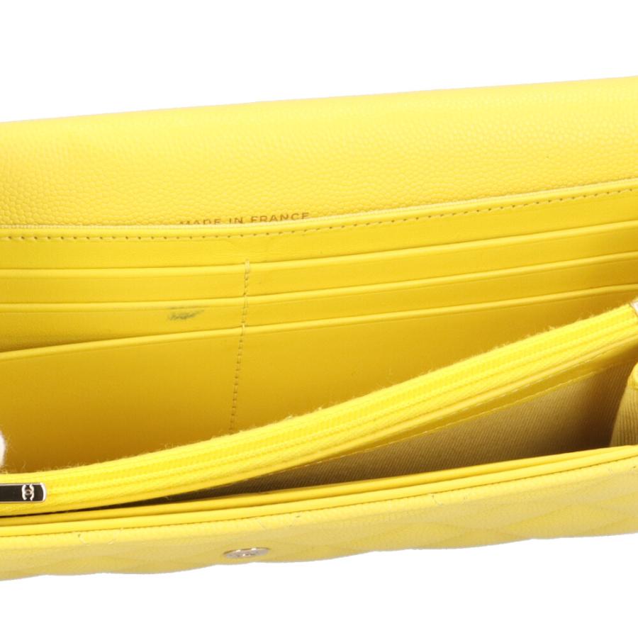 シャネル クラッシックロングフラップウォレット マトラッセ 長財布 キャビアスキン AP0241 レディース CHANEL  中古 CHANEL（シャネル） クラッシックロングフラップウォレット マトラッセ
